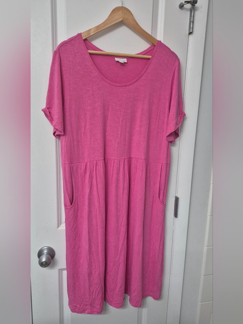 J Jill Dress Short Sleeve Womens XL Jersey Stretch Scoop Neck Pink